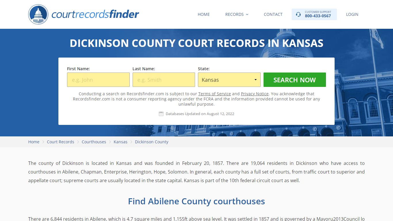 Dickinson County, KS Court Records - Find Dickinson ...